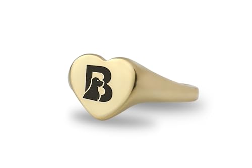 Bague initiale nom du chien pour peaux sensibles en or 14k