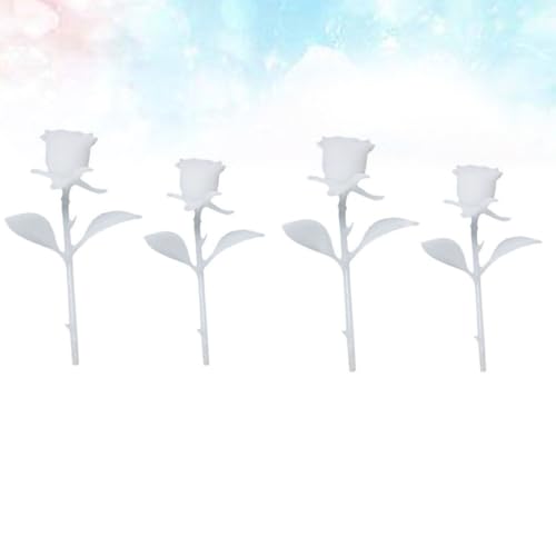 TOKIDNY 4PCS DIY Crystal Epoxy Mini Rose Model Ornament 30mm 35mm Handmade 3D Miniature Rose Craft Decoration for Home and Store Forest Microlandscape Supplies
