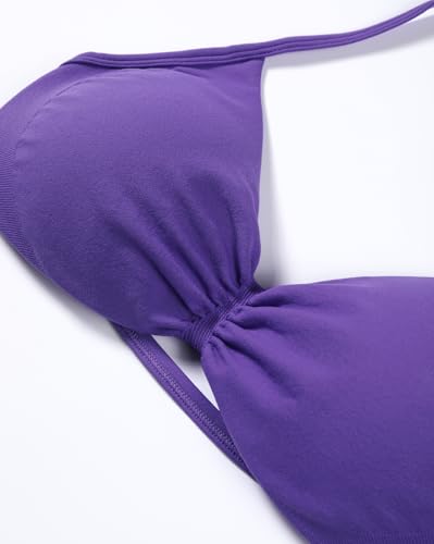 Image of AUROLA Influence Strappy Bra Sports Bras for Women, Backless Padded Impact Strappy Bra Workout Gym Yoga with Removable Cups