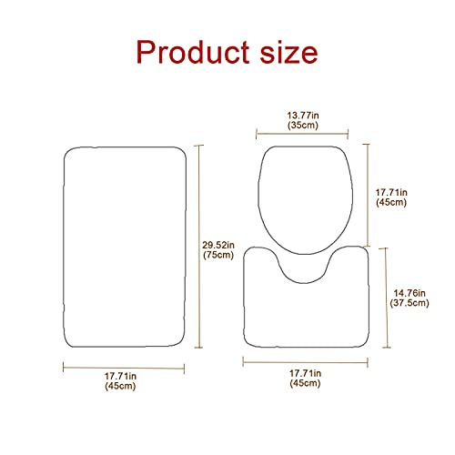 Badematten Set 3 Teilig Teppich,Badematten Fußmatte, Weich Badteppich Badematten Set,Maschinenwaschbare und rutschfeste… – Bild 5