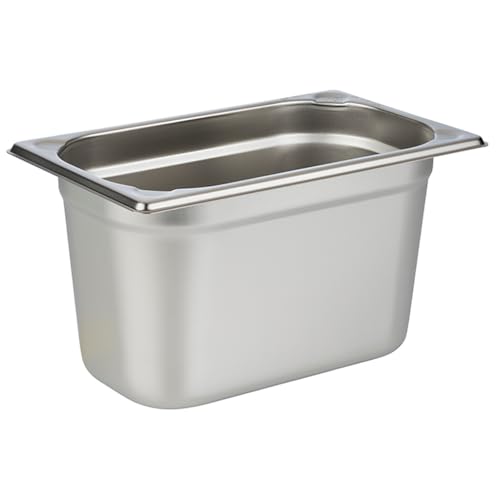 APS 81406 GN 1/4 Behälter, rostfreier Gastronormbehälter Edelstahl, Abmessungen 265 x 160 mm/Höhe 150 mm/Volumen 4,0 Liter