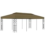 Color: Gris taupe y negro; Material de la estructura: Acero con revestimiento en polvo; Material del tejado: 100% poliéster con recubrimiento de PA