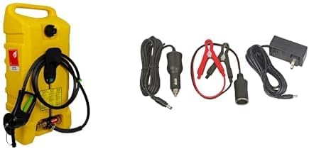 Bundle of Scepter Portable Gas Caddy with Fill-Rite Transfer Pump, Diesel Only, Yellow + Scepter AC & DC Combo Power Cord Accessories 14 Gallon Powered Fueling Station Gas Caddy (PFSAD1E)