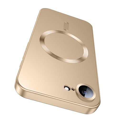 LEKEVO Magnetic for iPhone 17e Case/iPhone 16e Case [Compatible with MagSafe][Built-in Camera Lens Protector] Slim Soft Silicone Bumper Shockproof Metallic Luster 17e Phone Case (Gold) by LEKEVO - Used condition - US$6.47