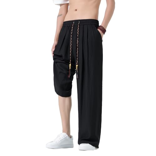 Seidarise Men's Wide Leg Casual Harem Japanese Yoga Harem Pants Hip hop Joggers Baggy