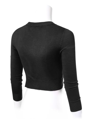 Image of Allsense Women's Cropped Bolero Shrug Cardigan | 3 /4 Sleeve, Button Down, Lightweight Knit Sweater