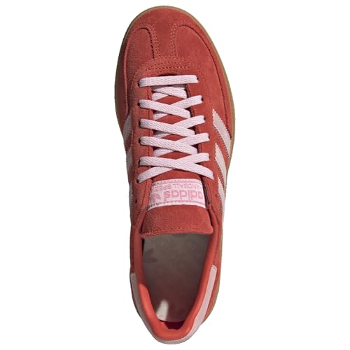Image of adidas Originals Handball Spezial - Women's (IE5894, Bright Red /Clear Pink /Gum) Size 9.5