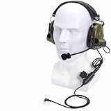 [ZenithAur] マイクを備えたゼニタウルス戦術ヘッドセット、ノイズキャンセルヘッドフォン + 7.1mmシリコンイヤーマフヘッドフォンT5428 6200C T80およびその他の2.5mm選択 (ODグリーン)