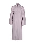 ZanYing Men's Medieval Monk Robe Buddhist Meditation Robe Summer (M, Grey)