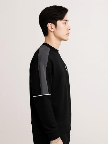 Image of Jump Cuts || Mens || Color Block || Round Neck || Fleece || Full Sleeve || Half Zipper Sweatshirt