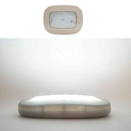 MASO Luz de techo para coche, autocaravana, 10 LED, luces de techo, lámpara de lectura USB para remolque/furgoneta/yate/caravana (beige + blanco)