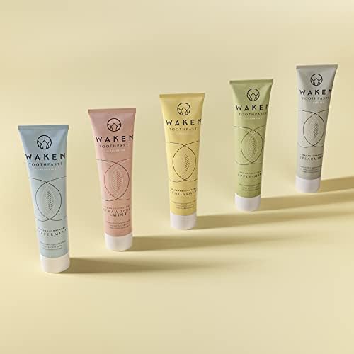 Waken, 75ml, Spearmint Toothpaste, Fresh & Mild Flavour, Lightly Foaming, with Fluoride, No Artificial Colours, Sustainable Packaging, Recycled Aluminium Tube, Vegan Toothpaste