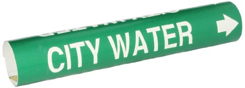 Marqueur de tuyau Brady Bradysnap-on 4028-C B-915 en plastique blanc sur vert