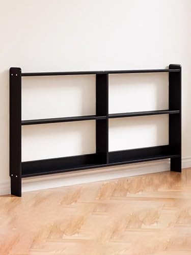 コンソールテーブル スリム 玄関 細長いテーブル ラバーウッド無垢材 3段 12段階高さ調整 ラック 本棚 飾り棚 廊下 収納 ベッド ソファー サイドテーブル 省スペース すき間 ディスプレイ 北欧 アンティーク(ブラック,120x10x85cm)