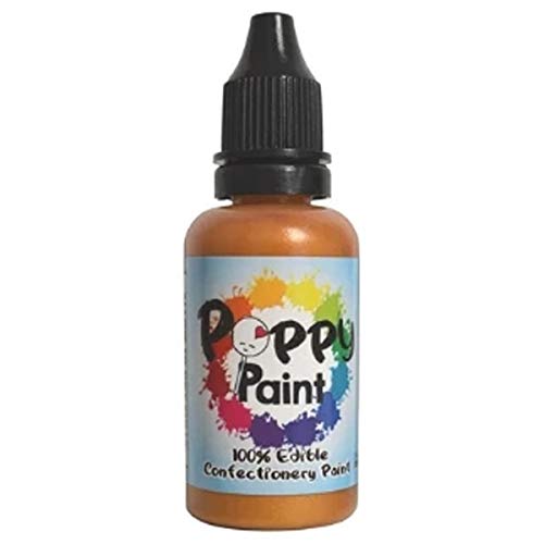 Edible Poppy Paints, Fast Drying Poppy Paint for Cake Pops, Cookies, Chocolates – Honey Gold, Gold, Champagne, Rose Gold, Cotton Candy(5Pc Pearlescent Set Kit) (30ml Each)