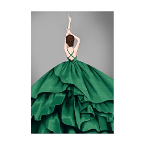 Toile Mur Art Vert Noble 35x50cm Moderne et Abstrait Peintures sans Cadre