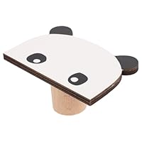 Toyvian Creative Panda Pattern Basswood Wall Hook for Bedroom Decorative Adhesive Coat and Back Hanger Sturdy Wall-Mounted Organizer for Hats Clothes Towels Black and White Design