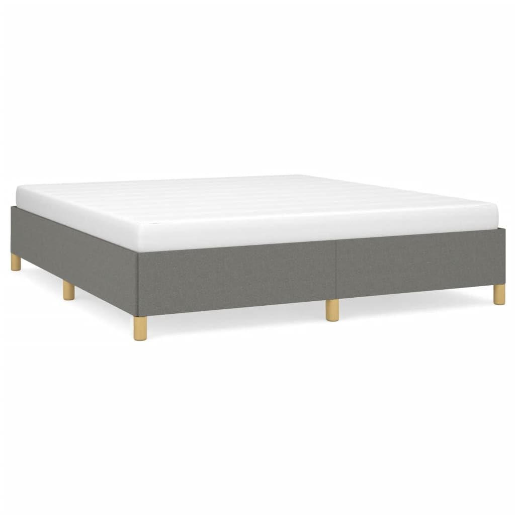 Estructura De Cama Con Cabecero De Tela Gris Oscuro 120x190 Cm | Leroy