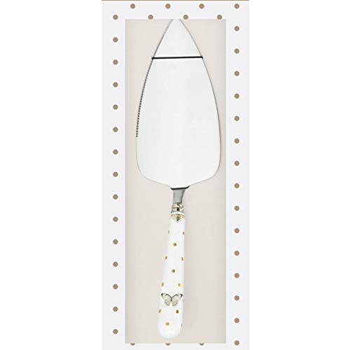 Easy Life 967DOB Coffret Pelle A TARTE Manche en Porcelaine, Acier, Blanc,, 26 x 10, 5 x 3 cm
