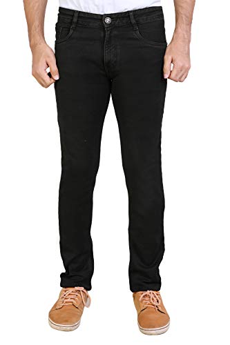 Image of Stretchable Denim Comfort Fit High Rise Basic 5 Pocket Jeans Pant for Men