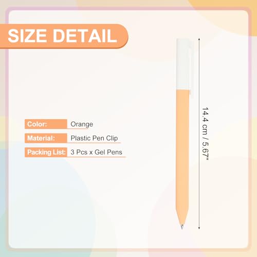 Bolígrafos de gel PATIKIL 3 piezas 0.5 mm tinta naranja miniatura 2