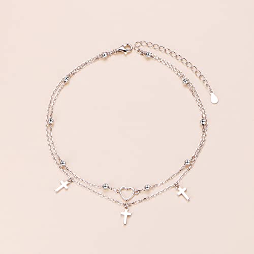Image of S925 Sterling Silver Anklet for Women Adjustable Plus Foot Ankle Bracelet