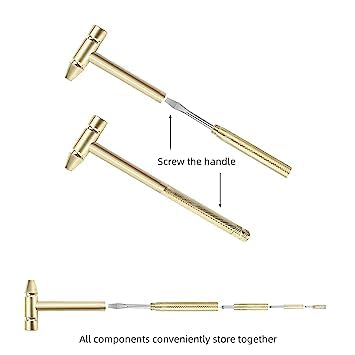HEBEZON 5 in 1 micro mini multifunction copper hammer | mini hammer hathodi with 4 diffrent screwdriver inbulit usefull for repair gadget, watch mobile (Pack oF 1). 3