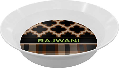 Personalized Moroccan & Plaid Melamine Bowl - 12 oz