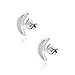 YOURDORA 925er Sterlingsilber Halbmond Ohrstecker Opal für Frauen und Mädchen Mond Ohrringe Kleine Weiss, Originell Geschenk