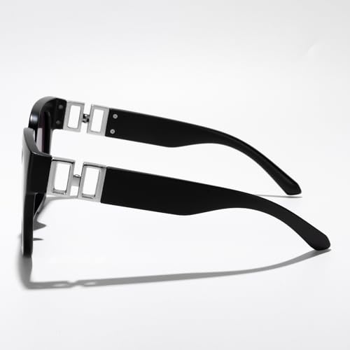 Fashion Cat Eye Oversized Square Sunglasses for Women Men Retro Chic Shades for Driving Travel Stylish Daily Wear UV4003