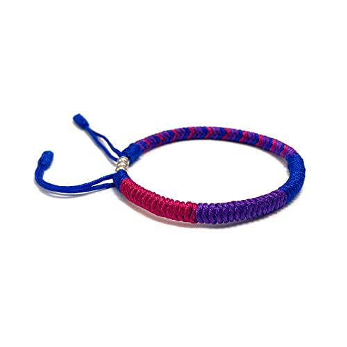 LAMIBEE Bisexual Bracelet, Bi Bracelets, Pride Proud Love Boho Style Wrist Wrap Bracelet, Amulet and Boho Rope Bracelet Bangles for Women Men Thread, Lucky and Protection String (Bisexual)2