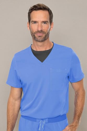Image of Med Couture Rothwear Touch Scrub Top for Men V-Neck 1 Pocket
