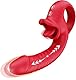 Stoß‑ & Zungenvibrator Rosenform – 2‑in‑1 Klitorisstimulator & G‑Punkt Vibrator für Frauen, 10 Stoß‑ & 10 Leck‑Modi, IPX6 wasserdicht, leise USB Massagegerät