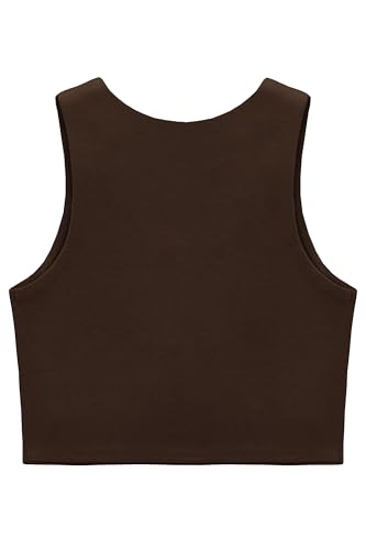 Image of Lilax Girls' Double Lined Sleeveless Basic Crop Tank Top