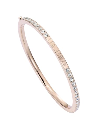 Ted Baker Claudia Narrow Crystal Hinged Bangle Bracelet for Women (Rose Gold/Crystal)