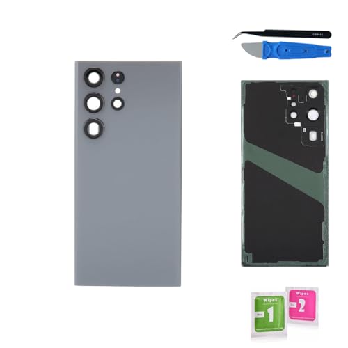 Globalstock Vitre Arrière Couvercle Batterie Remplacement avec Lentille de Caméra pour Samsung Galaxy S23 Ultra Noir/Bleu/Gris/Blanc/Orange/Jaune/Lavande +...