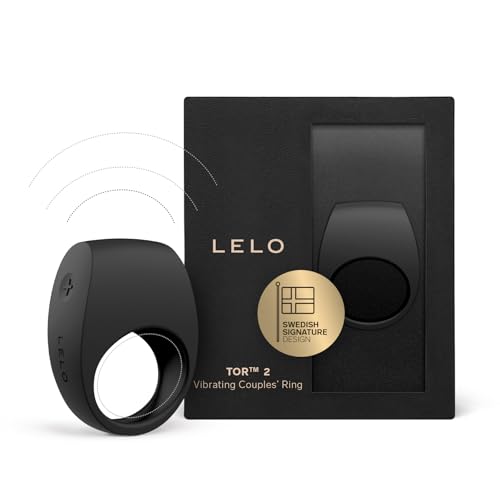 LELO TOR 2 Intimate Vibrating Cock Ring, Reusable Sex Toys for Couples, Love-Ring with 29 mm / 1.1 inch Diameter for More Bedroom Fun, Black