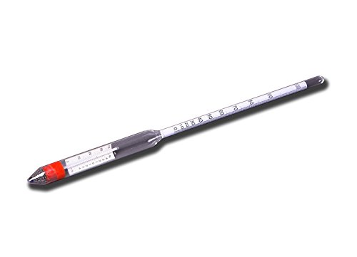 Aräometer Alkoholmeter mit Thermometer und Temperaturkorrektion 0...100 vol/% Made in Germany.