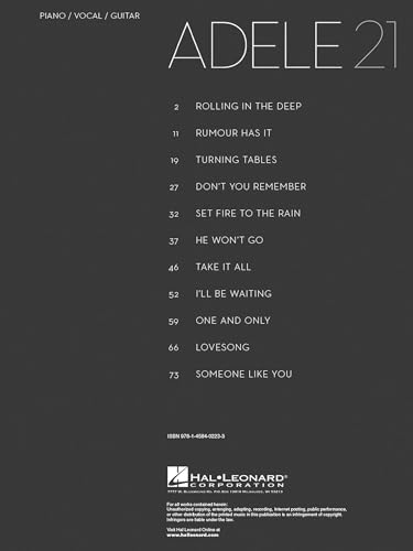 Hal Leonard Adele 21