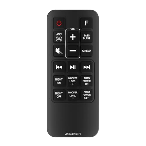 Replacement LG Sound Bar Remote AKB74815371 for LG Wireless Sound Bar Speaker System SJ3 SJ4 SK3E SK3D SK4D SL3D SPH4B-W SPJ4B-W