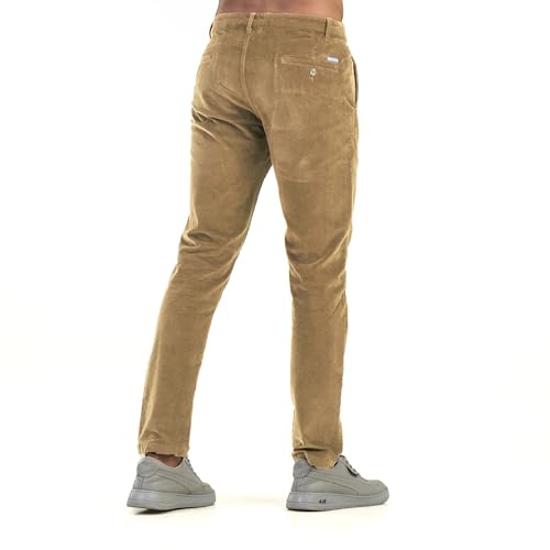 Image of BELANO Men Slim Fit Corduroy Cotton Stretch Chinos