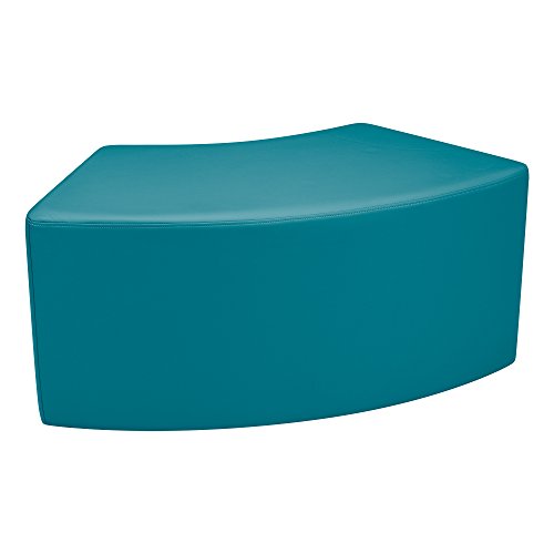 Image of Sprogs 18 inch H Structured S-Curve Stool -Flexible Modular Collaborative Soft Seating for Office, Home, Lounge and School Classrooms with Durable Frame & Set of 2 inch Casters Add-on -Teal