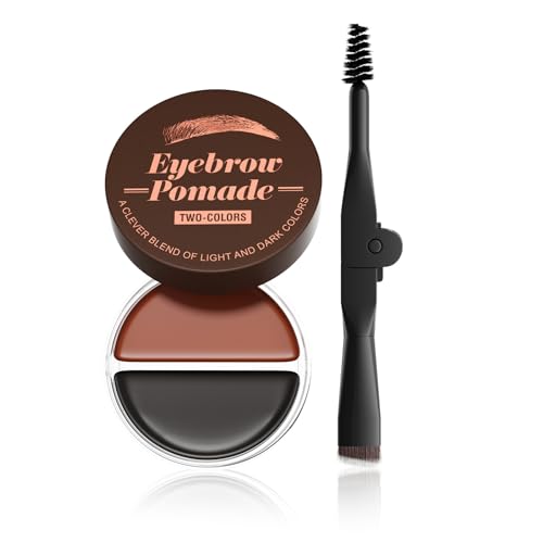 2-in-1-Augenbrauenpomade mit Pinsel, zweifarbige Augenbrauen Styling Creme für dichte und natürlichâ€¦ – Miniatur
