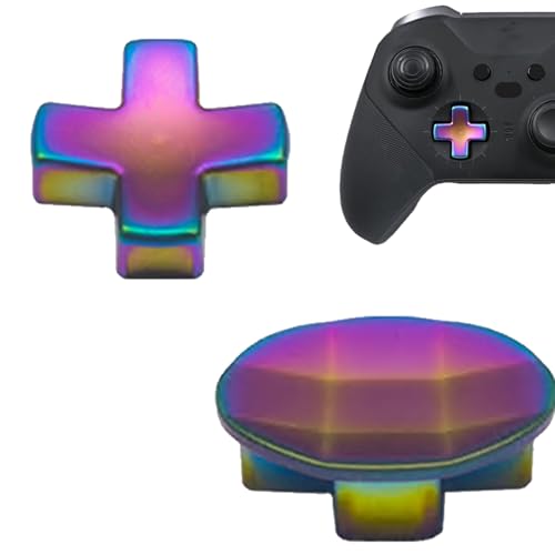 Image of 2 Pcs Metal D-pads for Xbox One Elite Series 2 ,Replacement Parts Metal D-pads Kits for Xbox One Elite Series 2Controller (Rainbow) [video game]