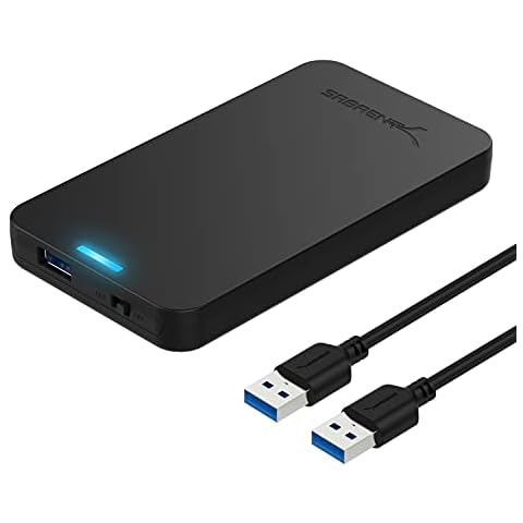 Sabrent 2.5-Inch SATA to USB 3.0 Tool-free External Hard Drive Enclosure [Optimized For SSD, Support UASP SATA III] Black (EC-UASP) Cover