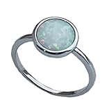 Anillo de regalos de boda de piedras preciosas de ópalo etíope natural, anillo de solitario de declaración, regalos de compromiso, anillo minimalista, regalos del día de las madres
