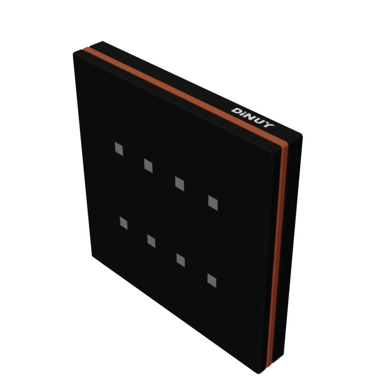 Bouton poussoir 8 Laüka Dotcristal noir interrupteur encastrable luxe DINUY cadre cuivre