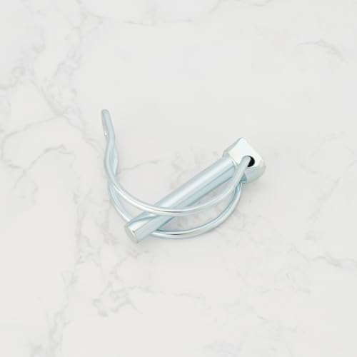 eMagTech Sicherungsstift in D-Form, verzinkter Karbonstahl, Doppelschnurschlaufe, Drahtschlossstift M4,5/M6/M8 für Rasen, Garten, Bauernhof, LKW, Auto, Anhänger, Traktor, 18 Stück