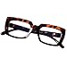 DOOVIC Lunettes de Lecture Grand Anti Lumière Bleue Lunettes Pour Lire Lunettes Presbytie Femme 1.25 (Rectangulaire/Tortue)