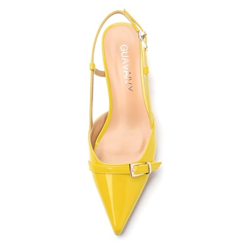 Women's Pumps, Closed Pointed Toe Slingback Heels, Ankle Strap Buckle Fashion Kitten Heel Shoes for Women Dress Party Wedding3
